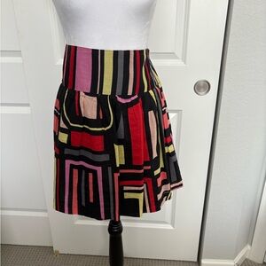 Kensie Black and Pink Mini Skater Skirt